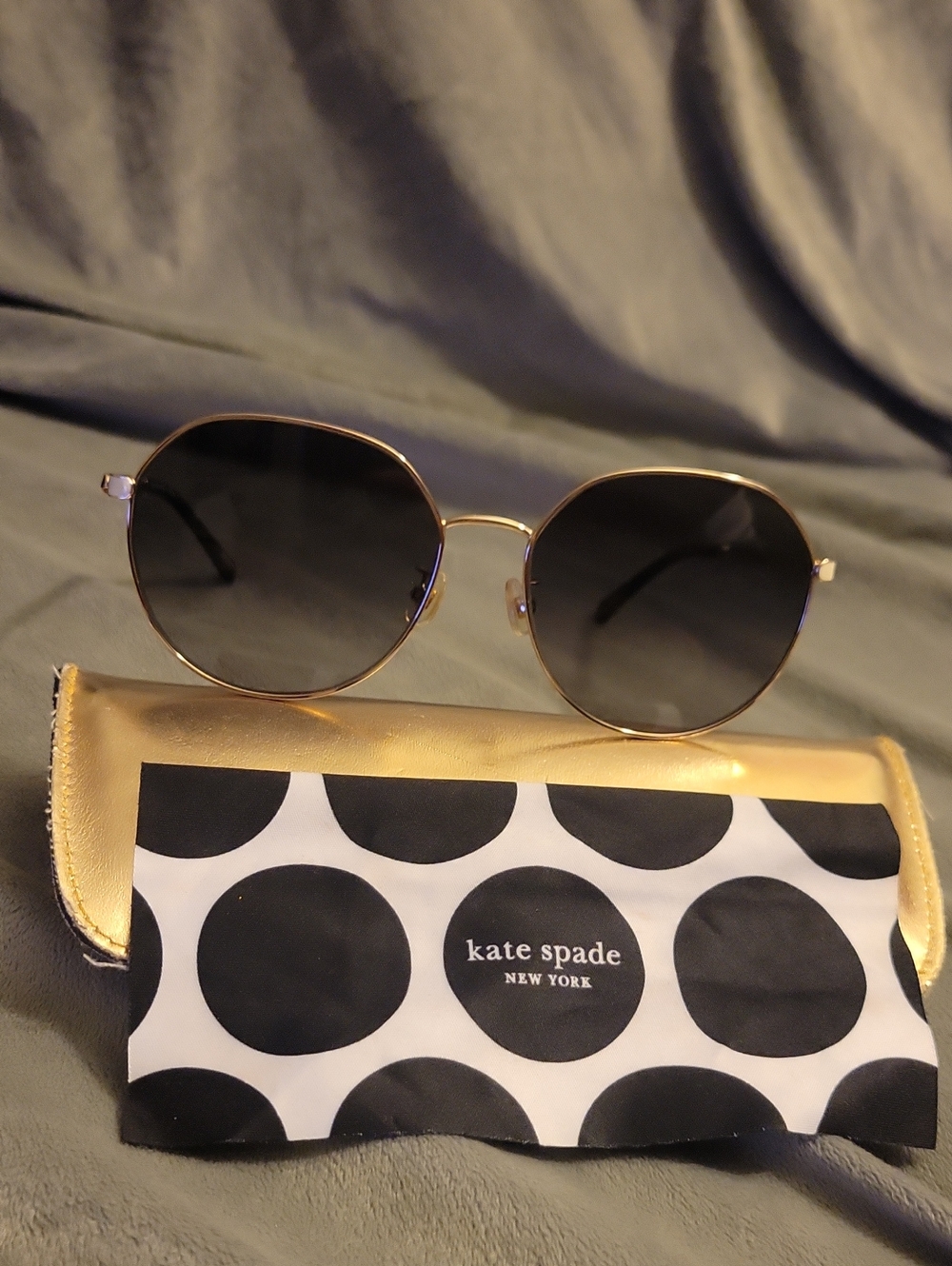 kate spade Gold Frame Black Gradient Lens Sunglasses
